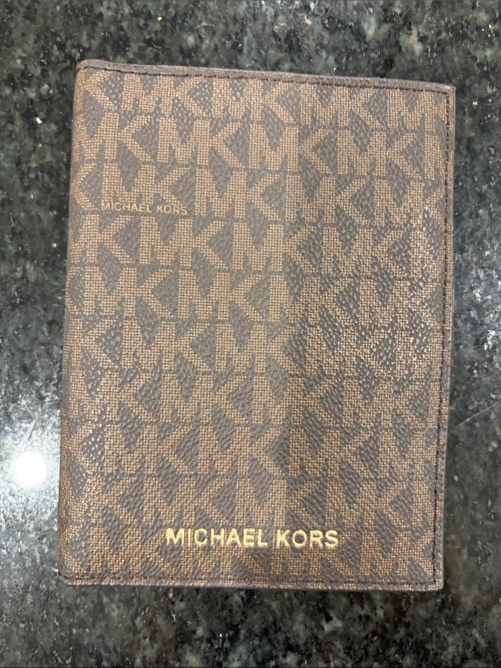 Michael Kors Tan Leather Bifold Passport Wallet with Card Slots